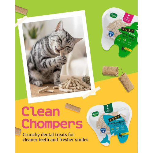 Happi Skippi ((Catnip Just Cod)) Freeze-Dried Dental Treats for Cats 凍乾貓咪潔齒零食 鱈魚+貓薄荷 30g (H5581) (EXP: 01月/2028) Happi Skippi ((Catnip Just Cod)) Freeze-Dried Dental Treats for Cats 凍乾貓咪潔齒零食 鱈魚+貓薄荷 30g (H5581) (EXP: 01月/2028)